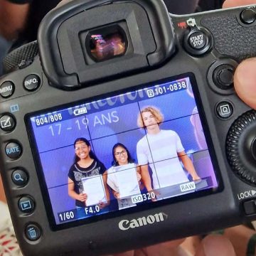 photo of the camera screen featuring contestants at the AI4GOOD Festival 2024